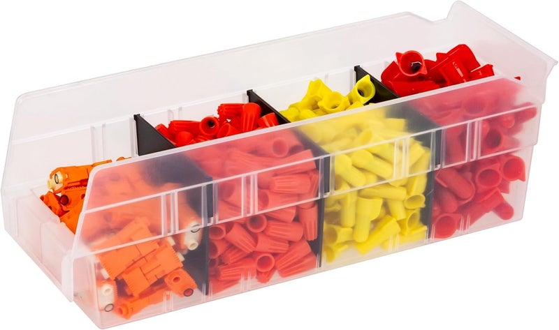 Akro-Mils 40120 Plastic Width Dividers for 4" Tall Shelf Bins Models 30120, 30128, and 30124, Custom Storage Inserts for Tools, Crafts & Supplies, 24-Pack, Black - Image 5
